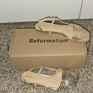 Conscious Reformation Millie Lattice flat sandals